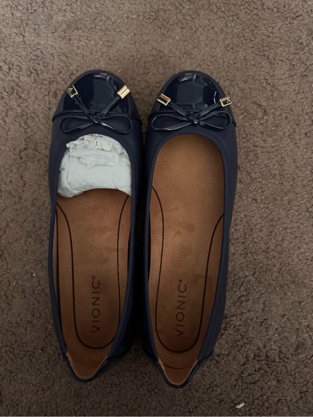 Vionic navy blue Minna leather ballet flats size 9 new W/out box